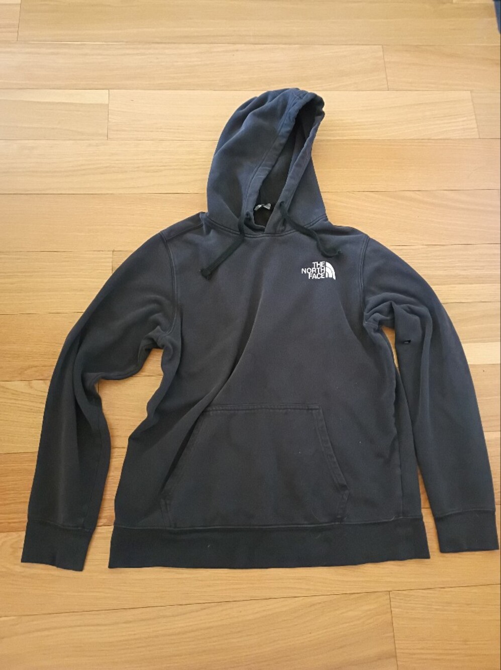 The North Face  Black Pullover Hoodie with White Logo Women's Large